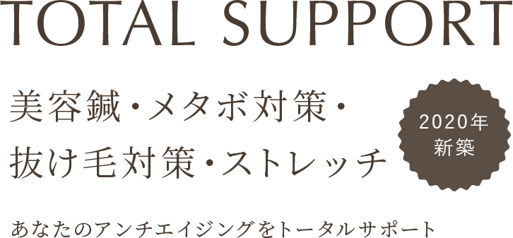 2020年新築 美容鍼・メタボ対策・抜け毛対策・マッサージ あなたのアンチエイジングをトータルサポート